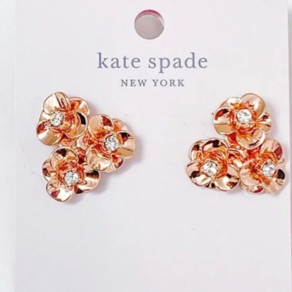 New Kate Spade Shine On Rose Gold Earrings - Picture 3 of 14
